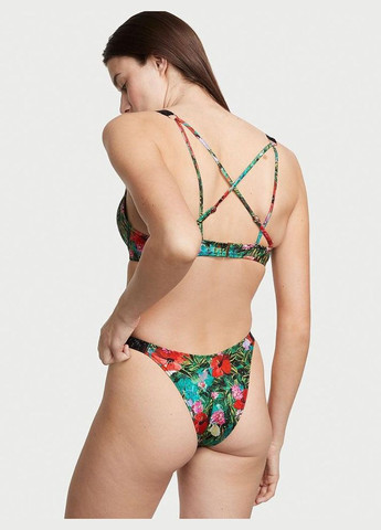 Комбинированный демисезонный купальник shine strap bombshell add2-cups push-up bikini set 75b/xs тропический принт Victoria's Secret