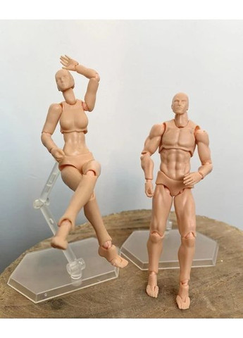 Рухомі фігурки для художника 2шт з підставкою 13 см, манекени людини шарнірний No Brand (361669555)