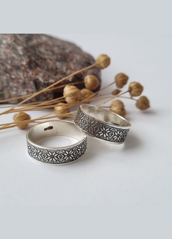 Каблучка срібне жіноча каблучка без каменів Вишиванка чорнене срібло 925 16.5 розмір 2025 2.70г No Brand (306741672)