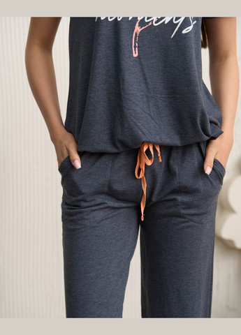 Темно-синяя комплект со штанами и футболкой на завязках Nicoletta