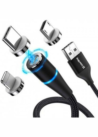 Дата кабель USB 2.0 AM to Lightning + Micro 5P + TypeC 1.0m Magnetic (CW-CBUU038-BK) Colorway usb 2.0 am to lightning + micro 5p + type-c 1.0m m (268140156)