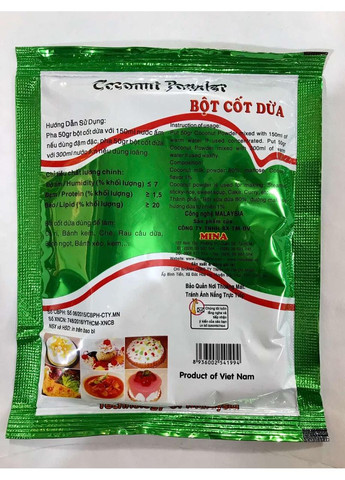 Кокосовая пудра Bot Cot Dua coconut powder 50 граммов (Вьетнам) Mina (365840823)