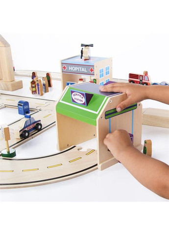 Набір фігурок і машин Block Play до дороги з дерева, 36 деталей (G6717) Guidecraft (333708312)