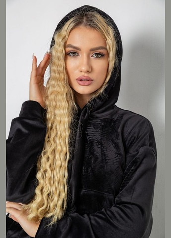 Спортивный костюм женский велюровый свободного кроя черный размер L (sku_241R2001-20) Ager (316319301)