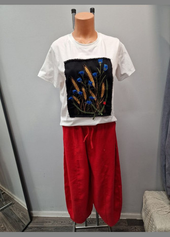 Футболка жіноча літня з колосками біла MKNK200429-3 Modna KAZKA - (336931955)