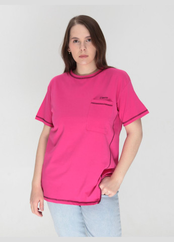 Футболка женская розовая с асимметрией JEANSclub Вільна - (322999586)