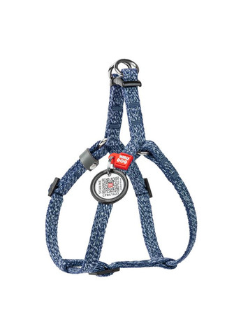 Шлея для котів та дрібних порід собак з відновленої бавовни WAUDOG Re-cotton з QR паспортом, світловідбиваюча, пластиковий No Brand (363199212)