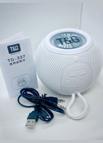 Бездротова потужна колонка TG-337 з Bluetooth, RGB-підсвіткою та радіо Білий ( код: TG-337O ) T&G (331613641)