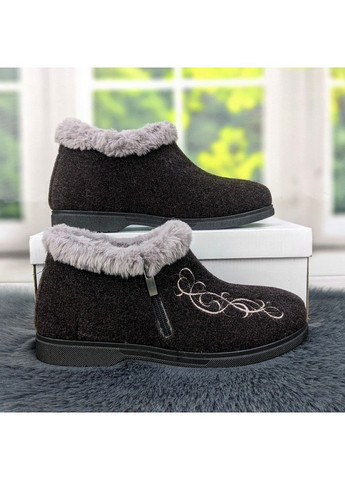 Коричневые тапочки чуни женские высокие на меху Gipanis