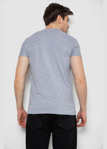 Серая футболка мужская однотонная базовая темно-синяя размер l (sku_244r2405) с коротким рукавом No Brand