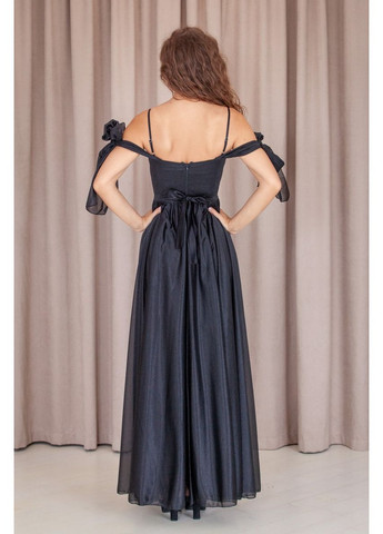 Черное вечернее платье а-силуэт Militon однотонное