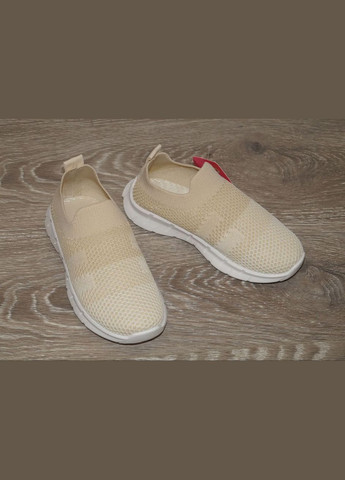 Бежевые демисезонные кроссовки текстильные для девочки бежевые Alemy Kids