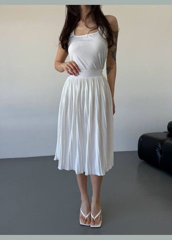 Белое праздничный, спортивное, повседневный, вечернее, деловое, пляжное очень нежная юбка плиссе плиссированное SAVOY BRAND