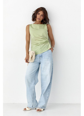 Вискозная майка с асимметричным низом Lurex — 370379835