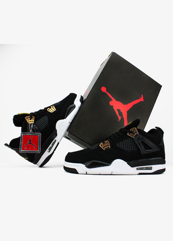 Черные всесезонные кроссовки мужские и женские nike air jordan 4 retro royalty black | найк аир джордан 4 ретро черные No Brand