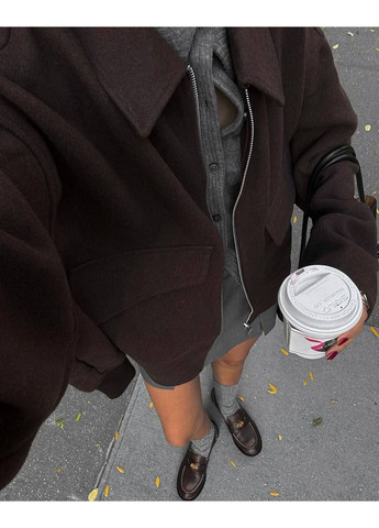 Стильний кашеміровий бомбер Oversize – Розмірна сітка в описі DK/DL Мода без кордонів на блискавці (357435689)