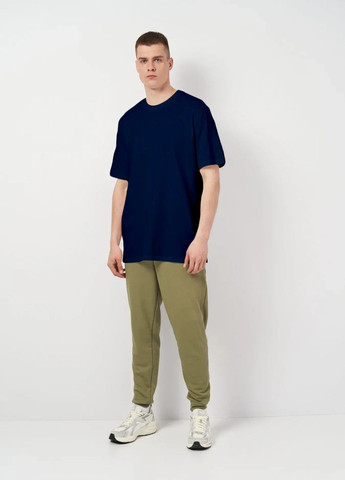 Темно-синяя футболка мужская оверсайз с коротким рукавом Роза