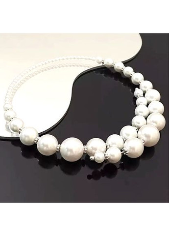 Кольє Чокер пружинний Каскадні намистини (імітація перлів) No Brand (357256960)