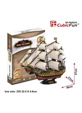 Пазл Тривимірна головоломка-конструктор HMS Victory (m134382) Cubic Fun Тривимірна головоломка-конструктор HMS Victory (382961145)