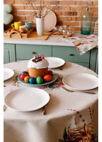Пасхальная круглая скатерть Злагода Разноцветный 136 см (8317) Прованс (361785136)