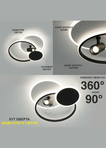 Управляемая светодиодная люстра 10441 75W 3R 1LR-480*425*130-WHITE/BLACK-220-IP20 Eclipse 065457 (322456364)