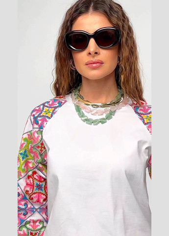 Біла яскрава кофта в українському стилі - ua44 / eu38 Iren Klairie