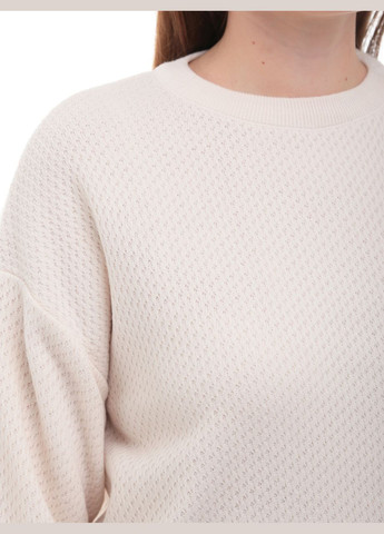 Молочный демисезонный свитер женский белый свободный укороченный джемпер Karon Вільна