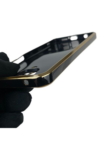 Чехол для Redmi Note 9 Pro с кольцом MagSafe с золотой окантовкой на сяоми редми нот 9 про черный gs1 Xiaomi (366228623)