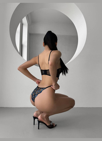 Черный комплект женского белья Simply sexy