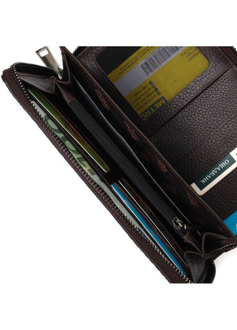 Большой мужской клатч с одним отделением из натуральной кожи с тиснением под крокодила 22028 Bond (366880480)