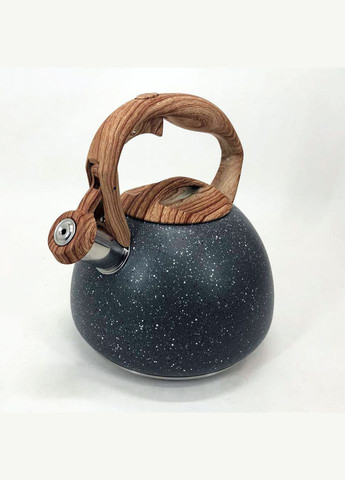 Чайник со свистком UN-5306 2,7л мрамор, для газовых плит, чайник нержавейка. Цвет: темно-серый Unique (364664672)