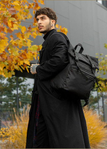 Чоловічий рюкзак RollTop ZARD чорний тканевий Sambag (322845203)