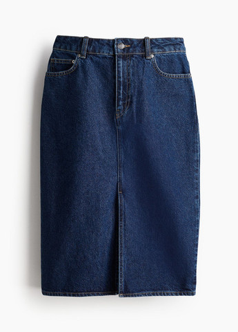 Синяя кэжуал джинсовая юбка длиной до колена H&M