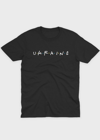 Чорна чоловіча футболка з патріотичним принтом ukraine (ts001-3-bl-005-1-089) Modno