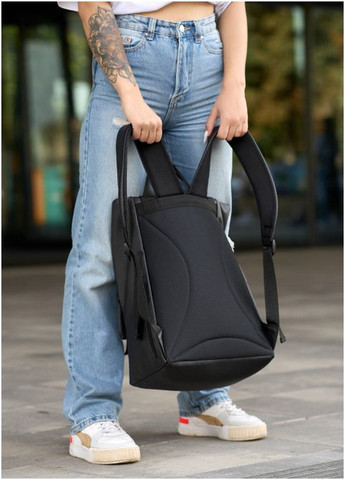 Рюкзак ролл унісекс RollTop Milton чорний з клапаном Sambag (302519026)