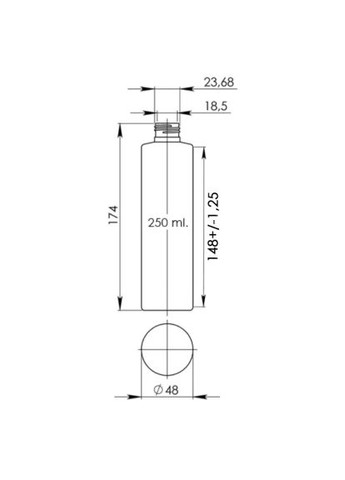 Флакон СТЕЛЛА 250 мм /24-410/арт.09 біла (косметична тара) No Brand (369759640)