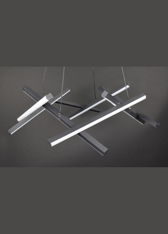 Люстра светодиодная подвесная LED светильник для квартиры на потолок лэд с пультом 27993 Черный 30-100х67х67 см. Sunnysky (364502220)