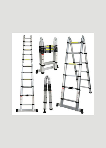 Лестница телескопическая двойная 8 ступеней 2.5 + 2.5 м ZHENG'S WAY (322843406)