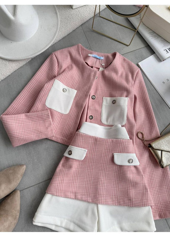 Жіночий костюм із жакета та спідниця-шорти з декоративними кишенями No Brand (371367861)