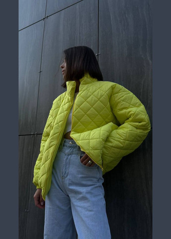 Жовта стегана куртка на силіконі 200 підкладка с основи куртка-пальто No Brand