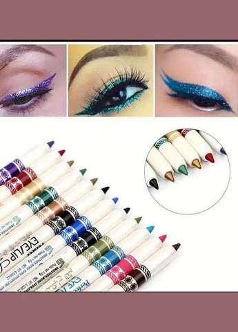 Набор цветные водостойкие подводки карандаш для глаз Perfect cosmetic pencil GIGI ROSE 12 шт Handaiyan (298792536)