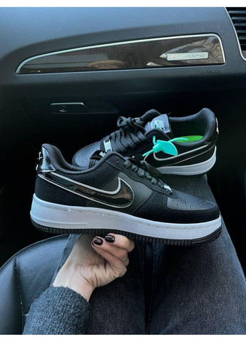 КРОССОВКИ ЖЕНСКИЕ NIKE AIR FORCE 1 LOW ESSENTIAL BLACK НАЙК АИР ФОРС 1 ПРЕМИУМ No Brand чёрные демисезоны (369390953)