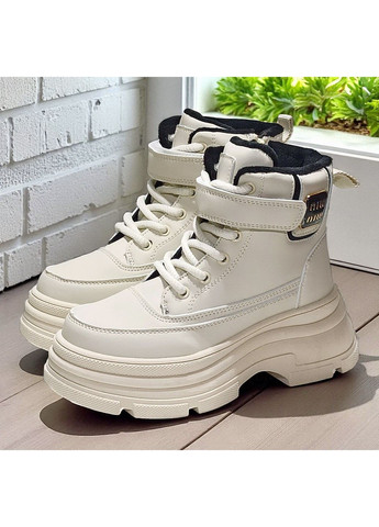 Зимові черевики для дівчинки на овчині, зимові дутики для дівчини, зимові черевики на липучках для дівчини підлітка Клібі Clibee (366872955)