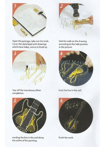 Набор креативного творчества String Art Лошадь скакун 20*15 см изонить из ниток стринг-арт с гвоздями молоток No Brand (333165546)