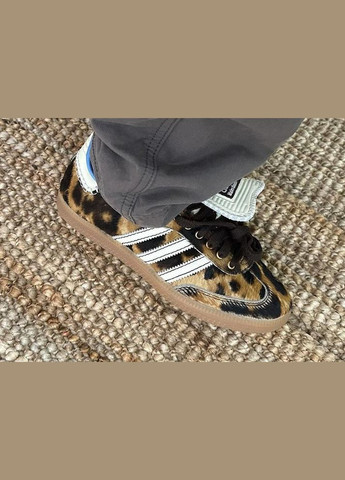 Коричневі кроссовки samba nylon wales bonner dark brown leopard - ie0578 37 - 23.5 см No Brand