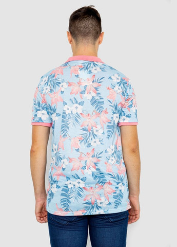 Блакитна поло чоловіче рисунок 247r315 з коротким рукавом Ager