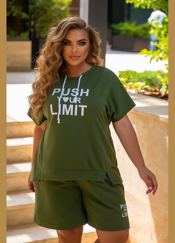 Жіночий прогулянковий костюм футболка та шорти червоного кольору New Trend (304989888)