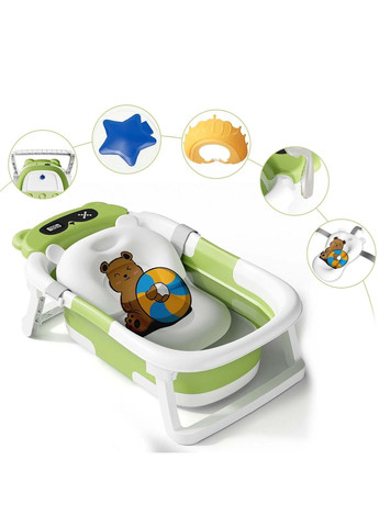 Складна дитяча ванночка для купання новонародженої дитини з термометром, зливом та подушкою Yu Xin (341724417)