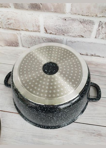 Антипригарная кастрюля 3.2л с гранитным покрытием Ø22см посуда с гранитным покрытием Styleberg ST-3022 Черная No Brand (317191368)