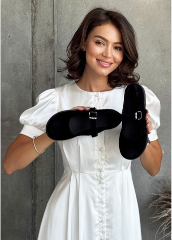 InFashion Елегантні жіночі туфлі з натуральної замші мері джейн чорний з натуральна замша, україна — демісезон (359655879)